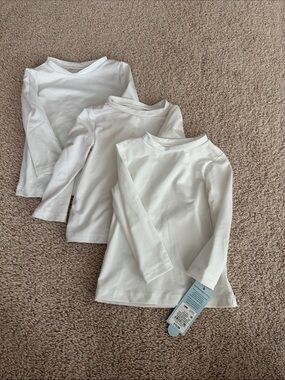 3 Cat & Jack White Long-Sleeve Rashguards- 18M